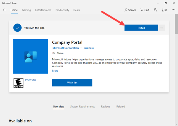 Microsoft Intune Company Portal on macOS enrollment flow