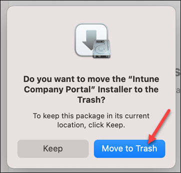 Company Portal completion screen after enrollment on macOS